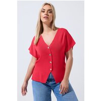 Limited Collection Limited Collection Damen Kurzarmstrickoberteil in Rot in Größe 44 | Polyester/Viskose