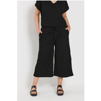 Yours Yours Damen Knöchellange Hose in Schwarz mit Blasenstruktur in Größe 48 | Polyester/Elasthan