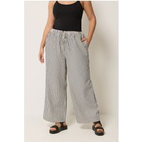 Yours Yours Damen Cremefarbenschwarz Gestreifte Hose in Größe 54-56 | Polyester