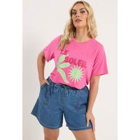 Yours Yours Damen Jeansshorts in Blau mit Taillenschnürung in Größe 52 | Baumwolle
