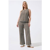Limited Collection Limited Collection Damen Yours Hose mit Weitem Bein in Braun mit Streifen in Größe 54-56 | Baumwolle