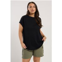 Yours Tshirt Noir En Lin Design Crochet Womens Curve Plus Size Yours