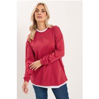 Yours Yours Damen 2in1Sweatshirt in Rot in Größe 42 | Baumwolle