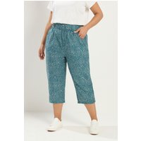 Yours Yours Damen Knöchellange Hose in Grün mit Paisleymuster in Größe 58-60 | Baumwolle