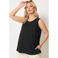 Yours Yours Damen Trägershirt in Schwarz mit Noppenstruktur in Größe 48 | Polyester/Elasthan