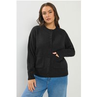 Yours Yours Damen Bombercardigan in Schwarz in Größe 54-56 | Acryl