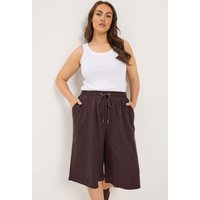 Yours Yours Damen Jeansshorts in Schokobraun in Größe 62-64 | Baumwolle/Polyester