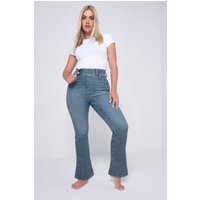 Yours Yours Damen Ausgestellte Jeggings in Blau mit Waschung in Größe Short 52 | Baumwolle/Polyester/Elasthan