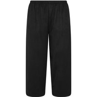 Yours Yours Damen Hose in Schwarz aus Wildlederimitat mit Barrelbein in Größe Regular 48 | Polyester/Elasthan