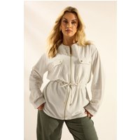 Yours Damen Yours – Leinenhemdjacke in Naturbraun in Größe 46 | Baumwolle/Viskose/Leinen