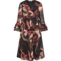 Yours London Yours London Damen Wickelkleid in Schwarz mit Abstraktem Muster in Größe 58-60 | Polyester