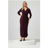 Yours London Yours London Damen Drapiertes Maxikleid in Lila in Größe 44 | Polyester/Elasthan