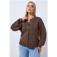 Limited Collection Limited Collection Damen Cardigan in Schokobraun in Größe 54-56 | Viskose/Nylon