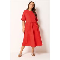 Yours Yours Damen PopelineT-Shirtmidikleid in Orange in Größe 54-56 | Baumwolle