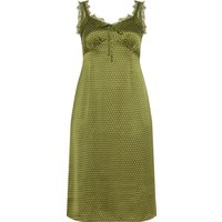 Limited Collection Limited Collection Damen Yours – Kleid in Olivgrün mit Punktemuster und Spitzenbesatz in Größe 48 | Polyester