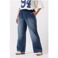 Yours Yours Damen Jeans in Blau mit Kordelzug und Weitem Bein in Größe 48 | Baumwolle