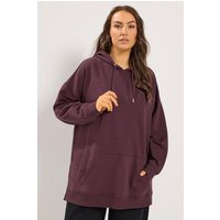 Yours Yours Damen Hoodie mit Kordelzug in Burgunderrot in Größe 54-56 | Baumwolle/Polyester