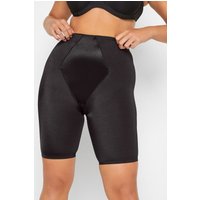Yours Yours Damen Satinstützshorts Schwarz in Größe 46-48 | Elasthan/Nylon