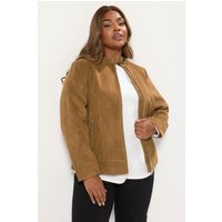 Yours Yours Damen Bomberjacke in Braun aus Wildlederimitat in Größe 46 | Polyester