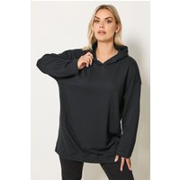 Yours Yours Damen Hoodie in Schwarz mit Nahtdetail in Größe 58-60 | Baumwolle/Polyester