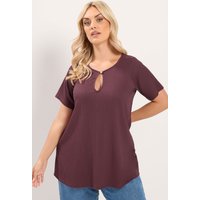 Yours Yours Damen Formelles Top mit Schlüssellochdetail in Lila in Größe 48 | Polyester/Elasthan