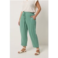 Yours Damen Yours – Knöchellange Hose in Mintgrün mit Seitlichem Häkelbesatz in Größe 62-64 | Viskose