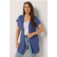 Yours Damen Yours – Kimono in Jeansblau in Größe 48 | Elasthan/Viskose