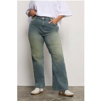 Yours Yours Damen Jeans in Blau mit Waschung und Weitem Bein in Größe 44 | Baumwolle/Elasthan