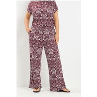 Yours Yours Damen Hose in Rot mit Ikatprint in Größe Regular 46 | Polyester/Elasthan