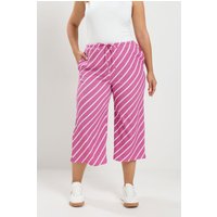 Yours Yours Damen Gestreifte Culotte in Rosa mit Knitteroptik in Größe 54-56 | Polyester/Elasthan