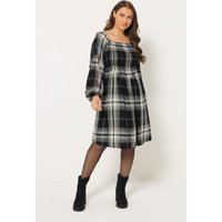 Yours Yours Damen Curve – Schwarzes, Kariertes, Gerafftes Minikleid in Größe 46 | Viskose