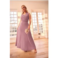 Yours London Yours London Damen Vielseitiges Maxikleid in Zartrosa in Größe 44 | Polyester/Elasthan
