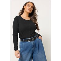 Yours Yours Damen Gürtel in Schwarz aus Lederimitat mit Sternmotiven in Größe 54-56 | Polyurethan