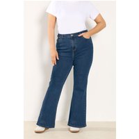 Yours Yours Damen Ausgestellte Stretchjeans mit mittelblauer Waschung in Größe 50 | Baumwolle/Elasthan