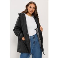 Yours Yours Damen Kurzer, Wasserdichter Regenmantel in Schwarz in Größe 48-52 | Polyester
