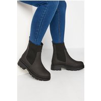 Yours Yours Damen Limited Collection – Chelseastiefel in Schwarz und Weiter E bis Eeepassform mit Schnalle in Größe 41EEE