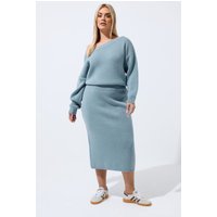 Limited Collection Limited Collection Damen Strickrock in Blau in Größe 54-56 | Acryl