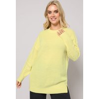 Yours Yours Damen Pullover in Buttergelb mit Überschnittenen Schultern in Größe 50-52 | Acryl