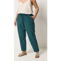 Yours Damen Yours – Jeanshose in Blaugrün aus Leichtem Baumwollstoff mit Barrelbein in Größe 42 | Baumwolle