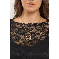 Yours Yours Damen Goldfarbene Mehrreihige Halskette mit Runden Anhängernsize | Metall
