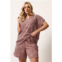 Yours Yours Damen Strukturierte Shorts in Dunkelorange mit Rautenmuster in Größe 44 | Polyester/Elasthan
