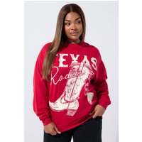 Limited Collection Limited Collection Damen Sweatshirt in Rot mit „Texas Rodeo“ und Stiefelgrafik in Größe 48 | Baumwolle/Polyester