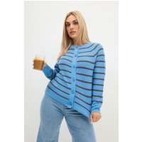 Limited Collection Limited Collection Damen Strickjacke in Blau mit Streifen in Größe 54-56 | Acryl