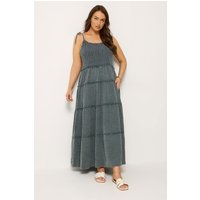 Yours Yours Damen Gestuftes Hemdkleid in Grau aus Seihtuchgewebe in Größe 48 | Baumwolle