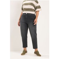 Yours Yours Damen Barreljeans in Ausgewaschenem Schwarz in Größe Short 48 | Baumwolle/Polyester/Elasthan