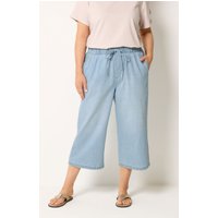 Yours Damen Yours – Knöchellange Hose in Blau mit Weitem Bein in Größe 54-56 | Baumwolle
