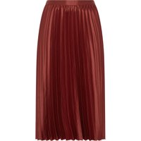 Yours London Yours London Damen Plissierter Rock in Rostorange aus Satin in Größe 46 | Polyester