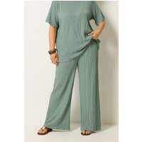 Yours Yours Damen Hose mit Noppenstruktur in Salbeigrün in Größe Short 42 | Polyester/Elasthan