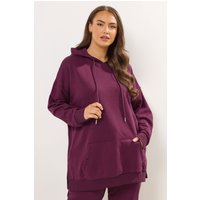 Yours Yours Damen Hoodie in Burgunderrot mit Tasche Vorne in Größe 44 | Baumwolle/Polyester