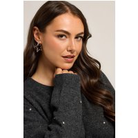 Yours Yours Damen Silberfarbene Ohrringe mit Strass und Sterndesignsize | Metall